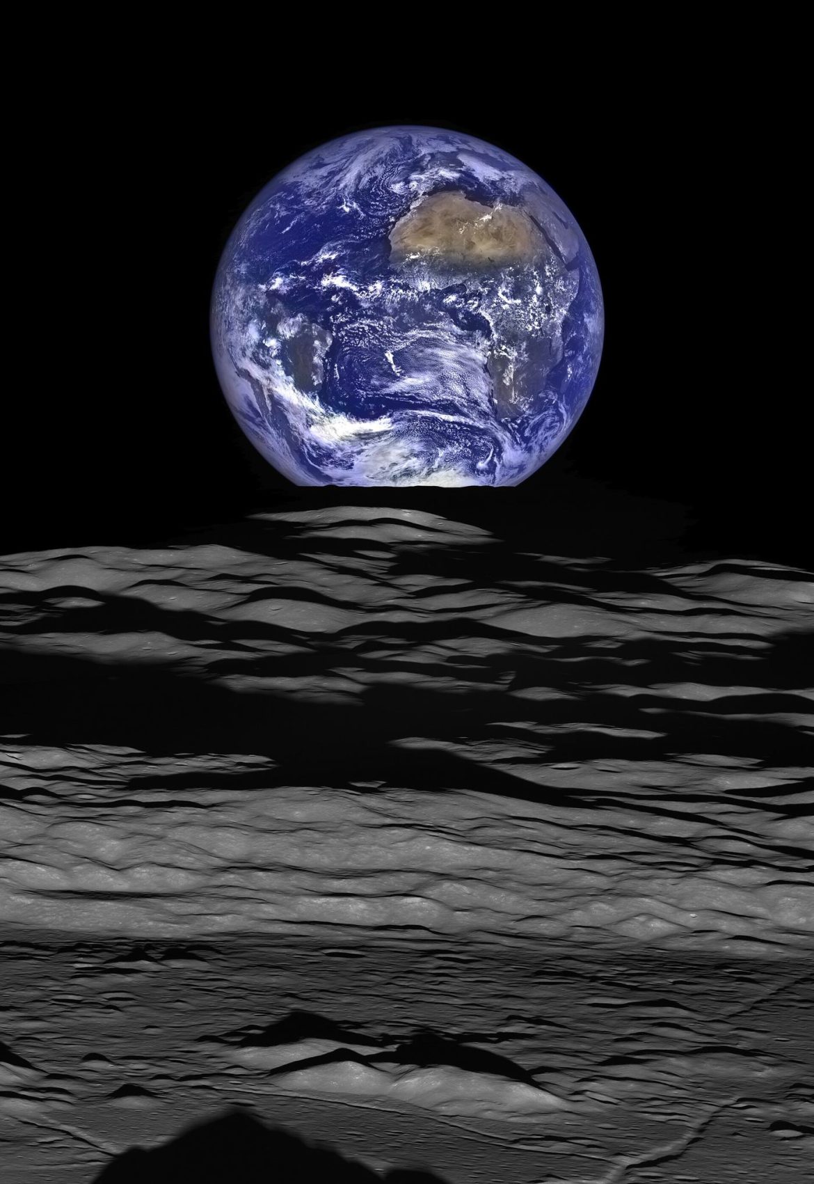 The cratered surface of the Moon